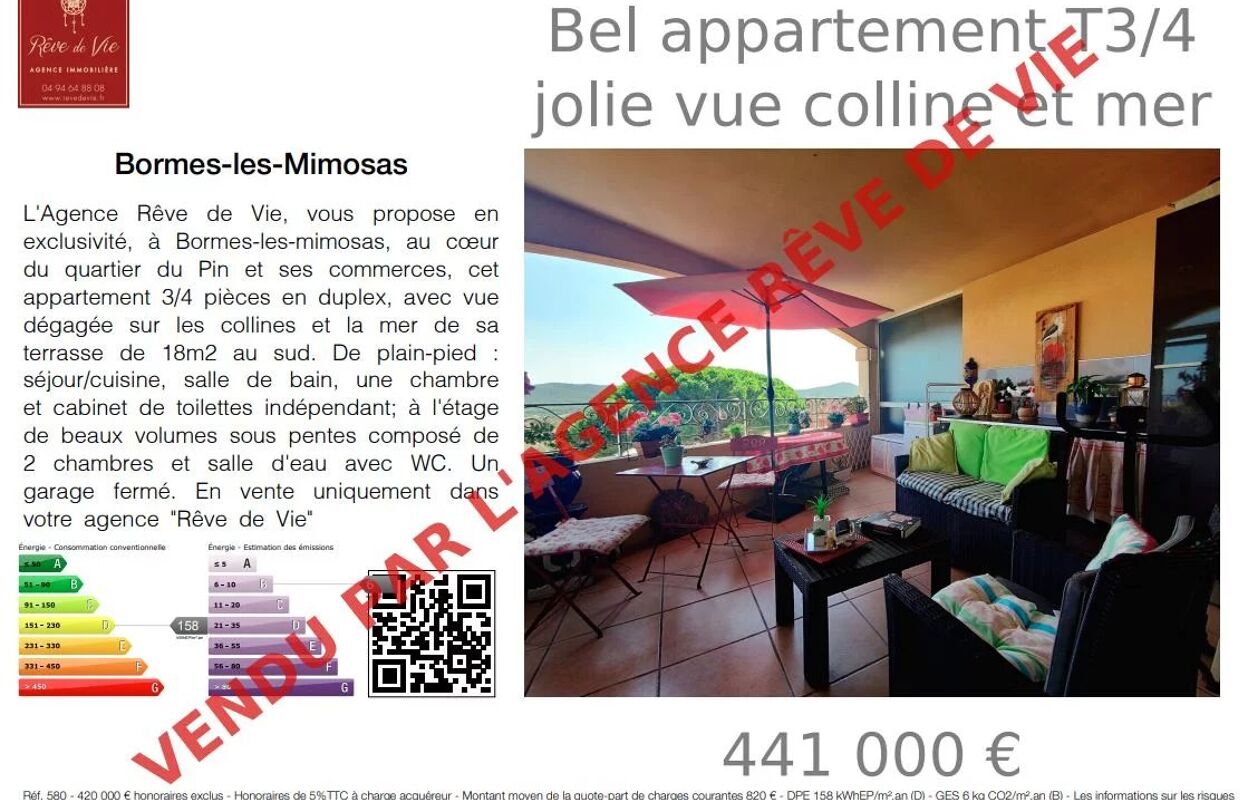 appartement 3 pièces 62 m2 à vendre à Bormes-les-Mimosas (83230)