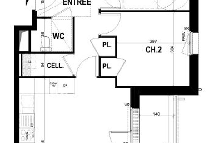 Chateaugiron - Appartement T3 de 61 m2 avec balcon et parkings — photo 3