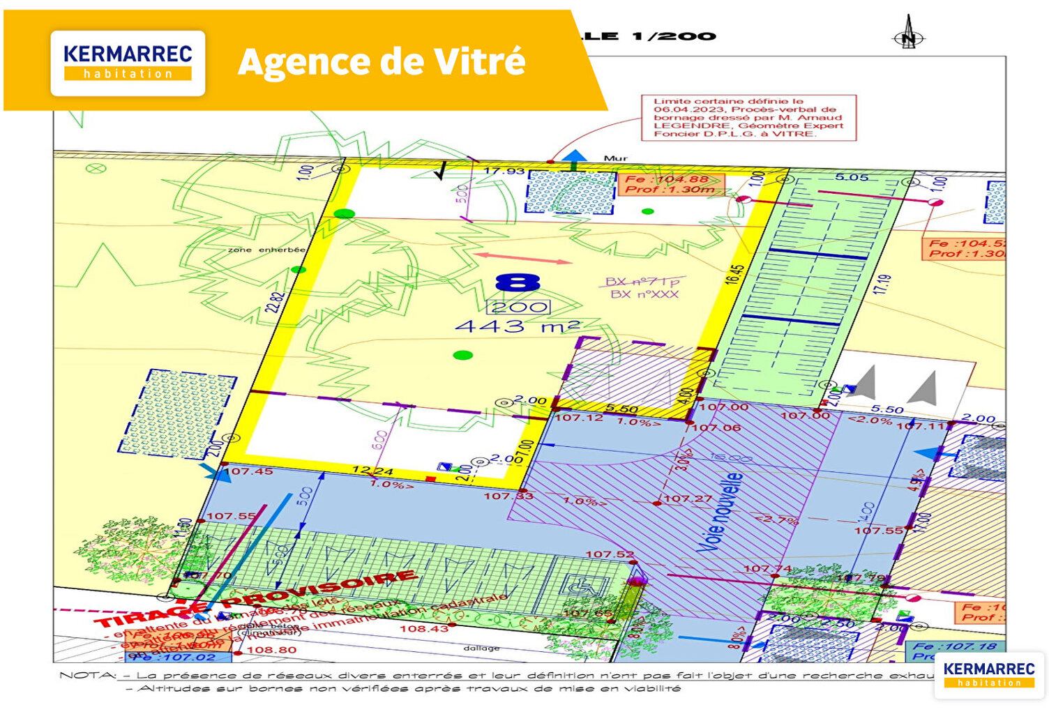 A VENDRE Terrain constructible viabilisé à Vitre de 445 m² - 117 450  HAI — photo 1