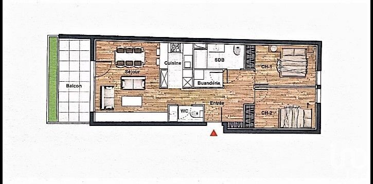 Epinay-sur-Seine - 64m² - 3p. - 2ch.