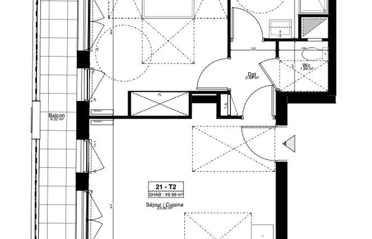 appartement 2 pièces 51 m2 à vendre à Sainte-Geneviève-des-Bois (91700)
