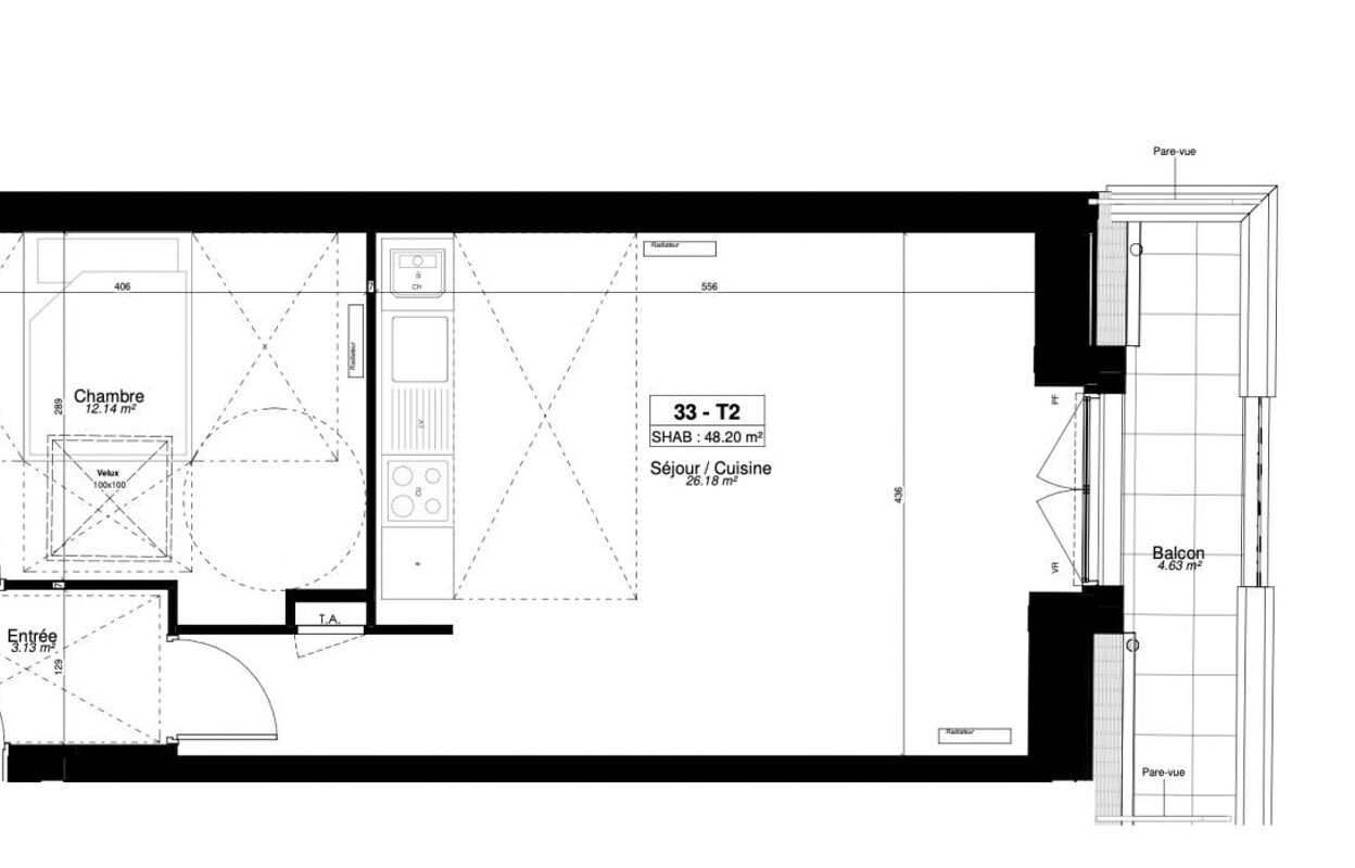 appartement 2 pièces 48 m2 à vendre à Sainte-Geneviève-des-Bois (91700)