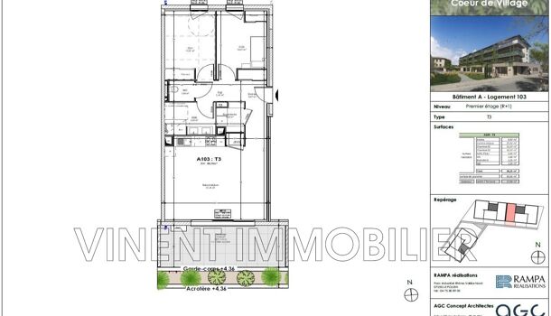 Appartement 3 pièces  à vendre Allan 26780