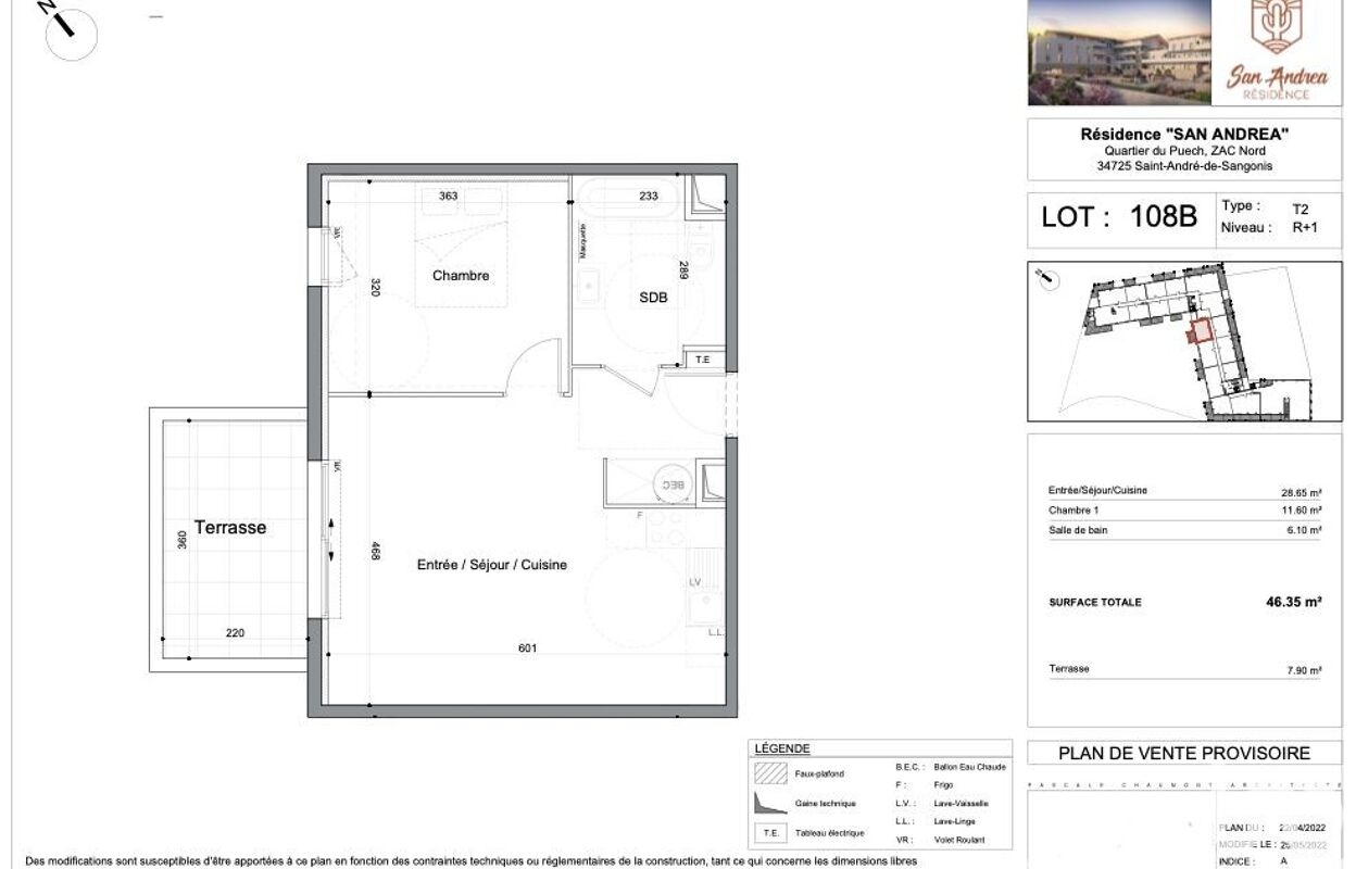 appartement 2 pièces 45 m2 à vendre à Saint-André-de-Sangonis (34725)