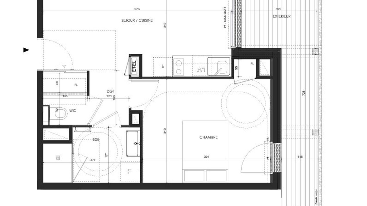 appartement 2 pièces 39 m2 à vendre à Saint-Malo (35400)