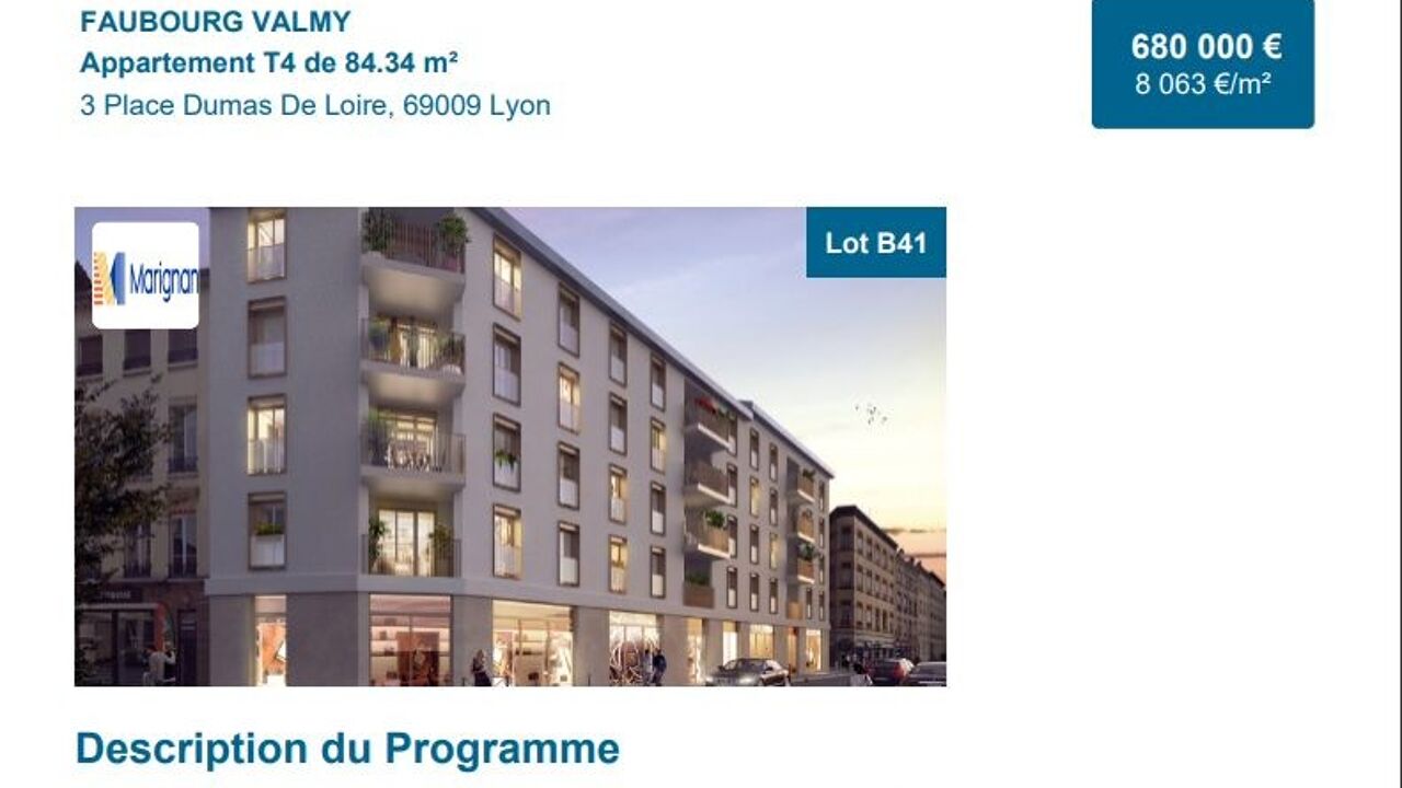 appartement 4 pièces 85 m2 à vendre à Lyon 9 (69009)