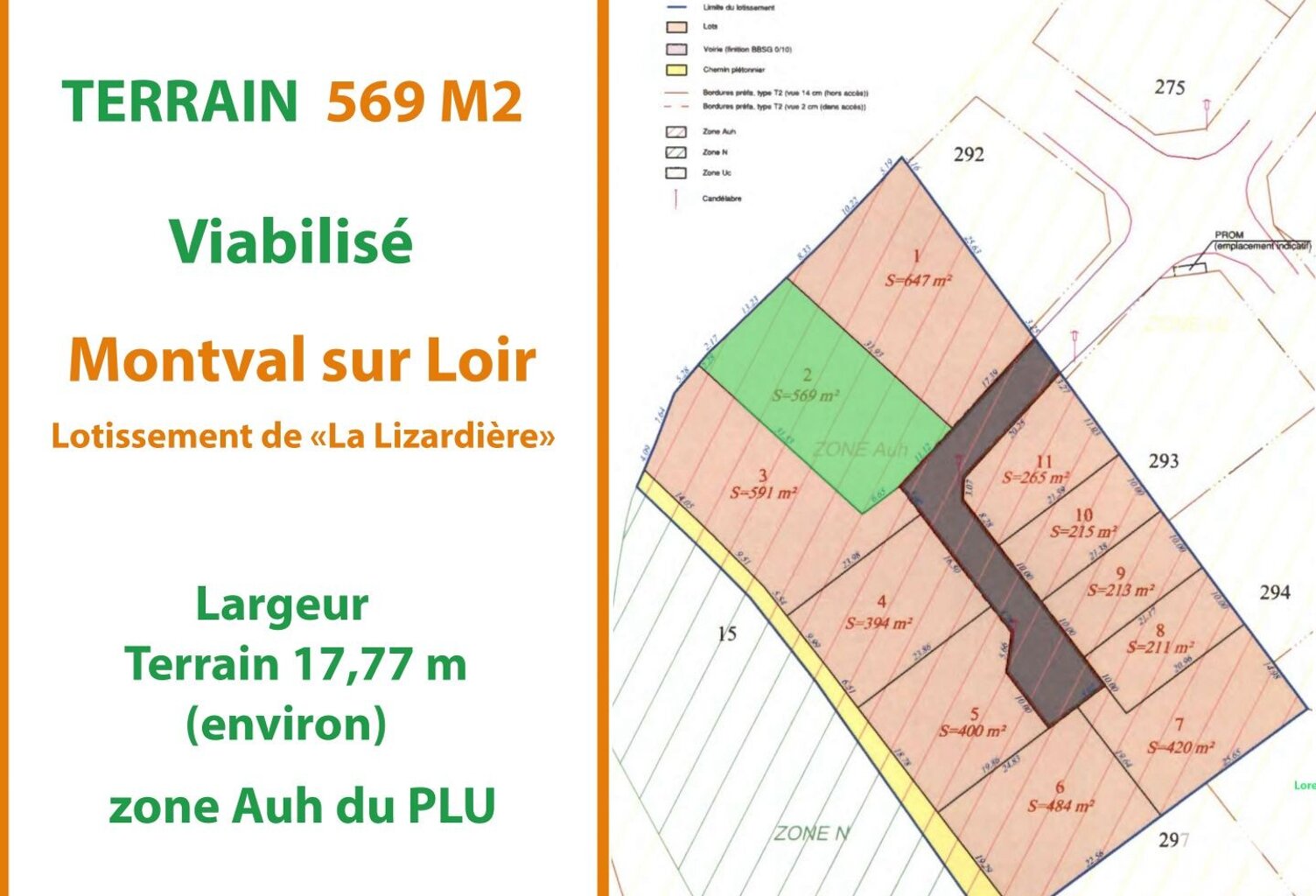Vente Terrain 569 m&sup2; — photo 1