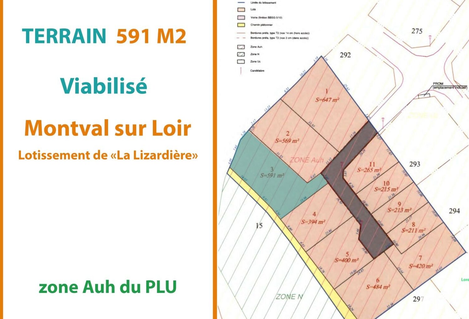 Vente Terrain 591 m&sup2; — photo 1