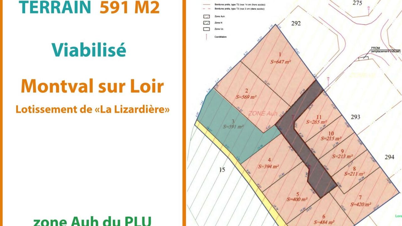 terrain  pièces 591 m2 à vendre à Montval-sur-Loir (72500)