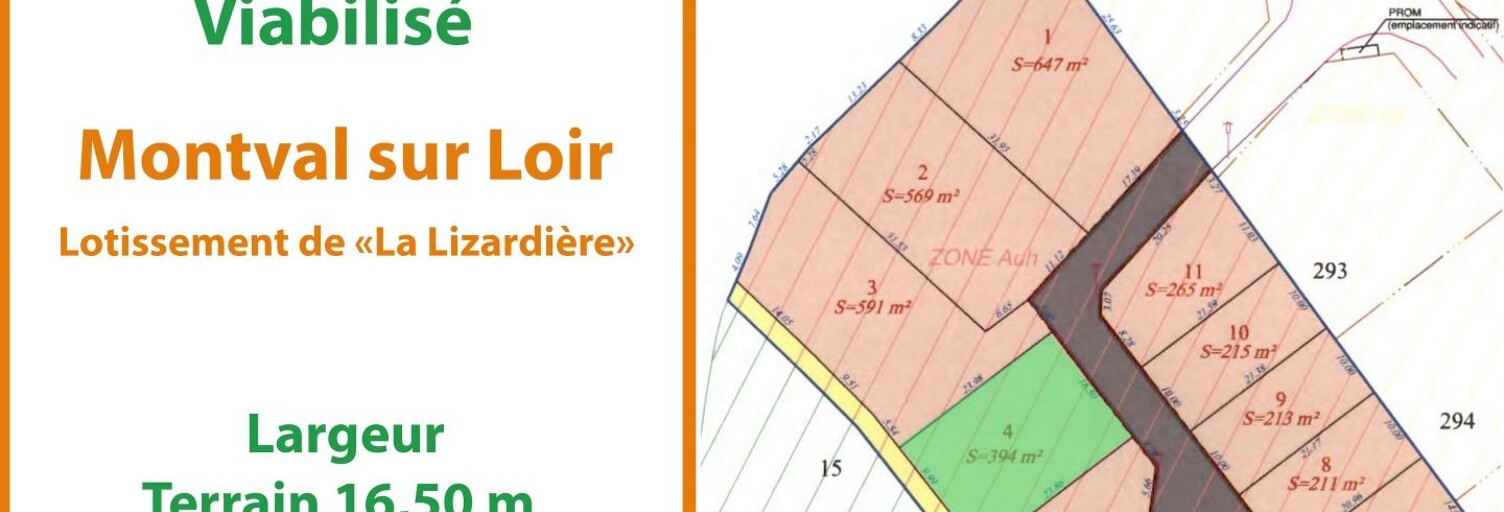 Terrain  394 m² à vendre à Montval-sur-Loir (72500)