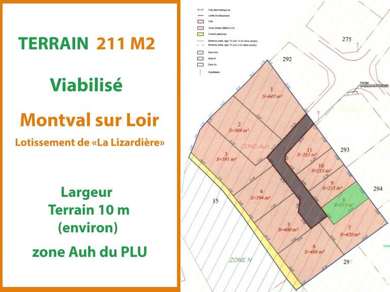 Vente Terrain 211 m&sup2; — photo 1