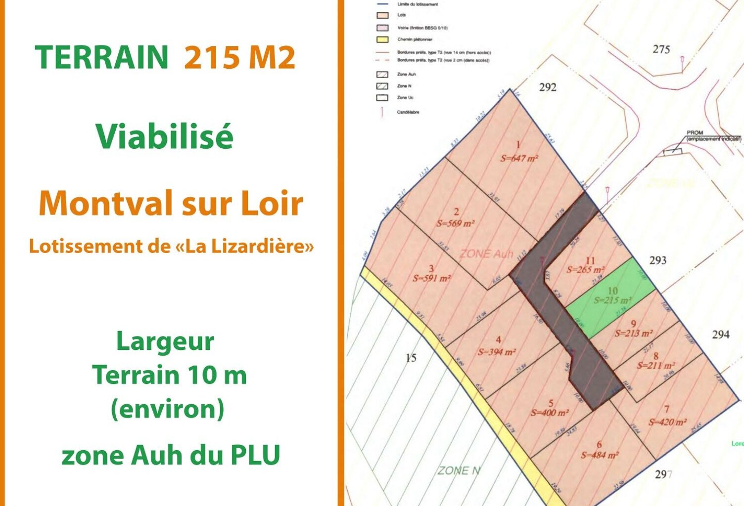 Vente Terrain 215 m&sup2; — photo 1
