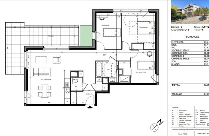 Appartement T4 attique de 90m2 — photo 2