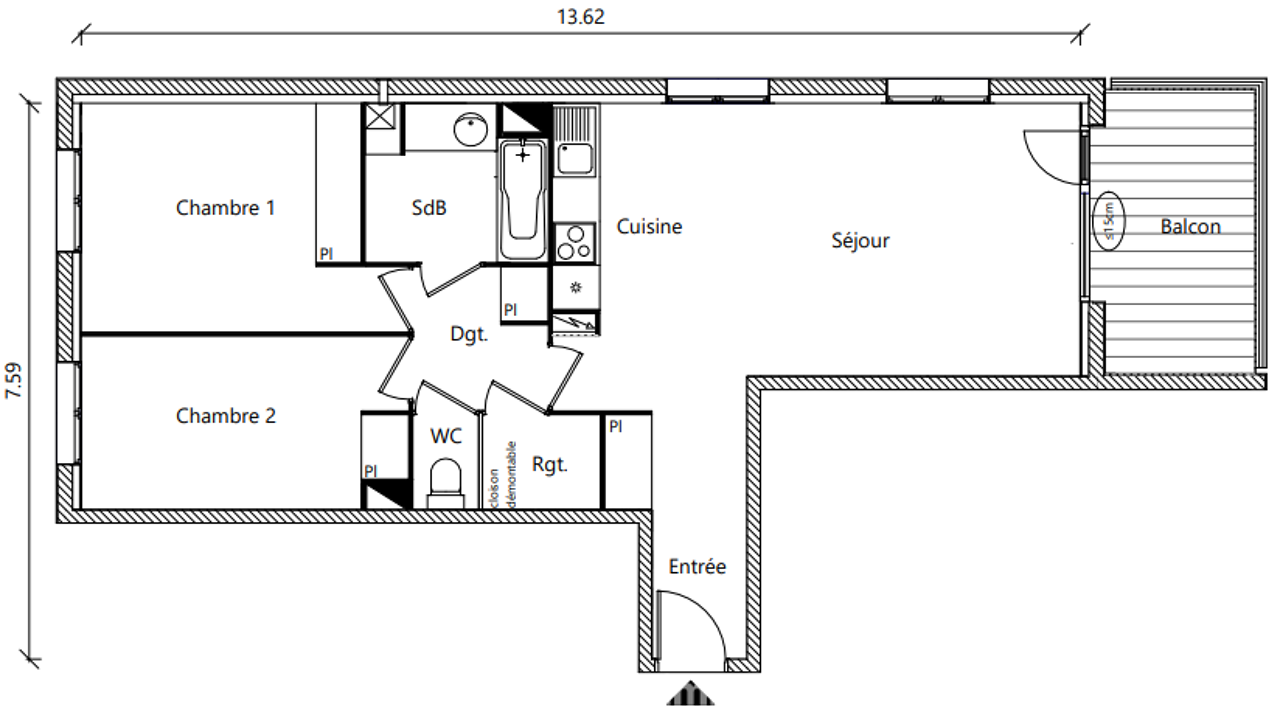 appartement 3 pièces 68 m2 à vendre à Boucau (64340)