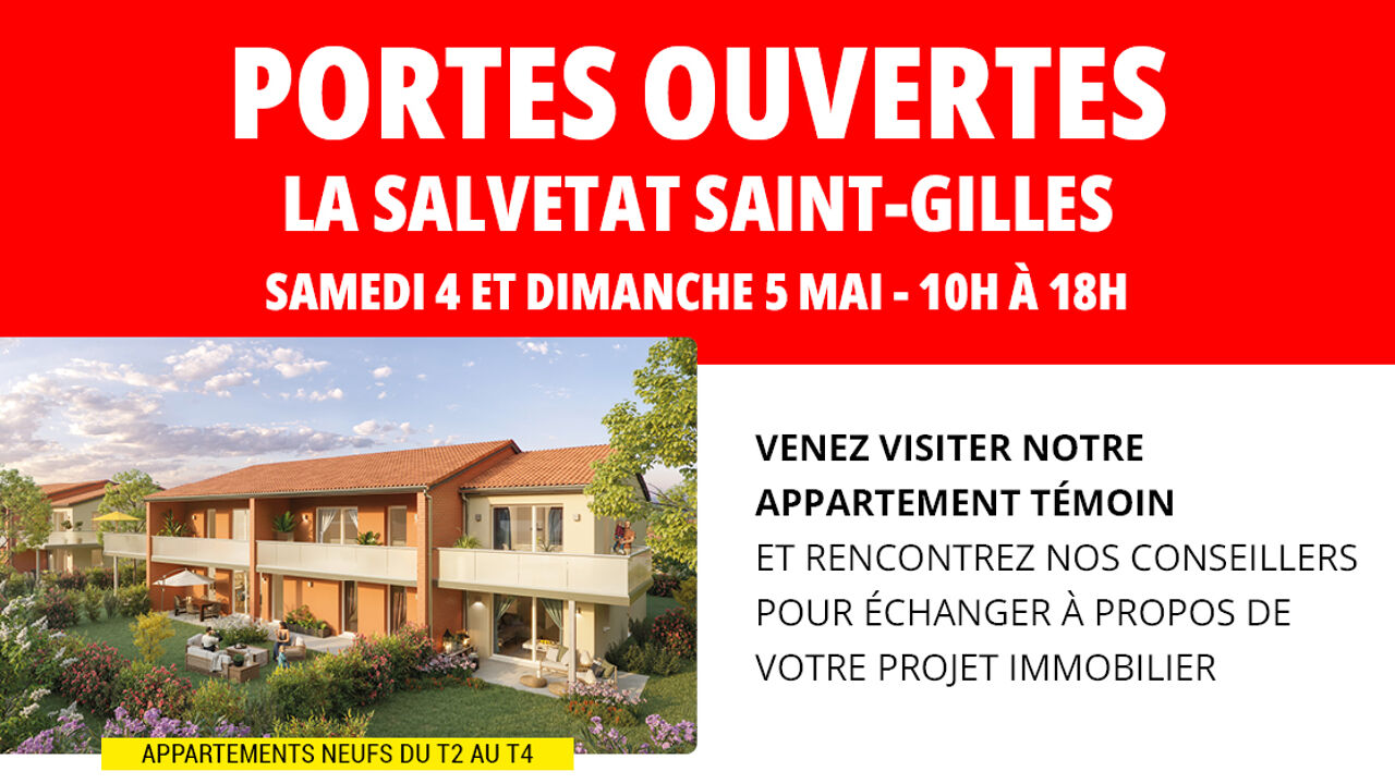 appartement neuf T2, T3, T4 pièces 39 à 80 m2 à vendre à La Salvetat-Saint-Gilles (31880)