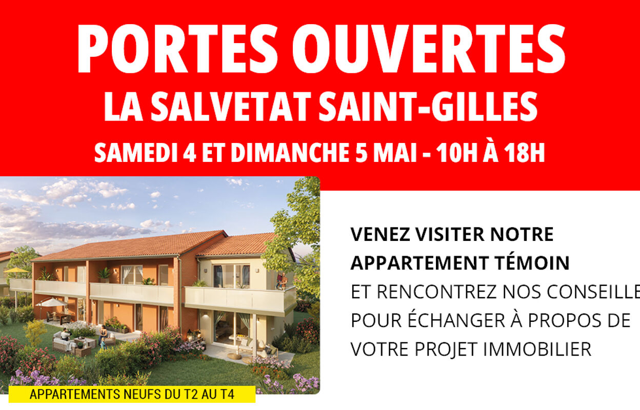 appartement neuf T2, T3, T4 pièces 39 à 80 m2 à vendre à La Salvetat-Saint-Gilles (31880)