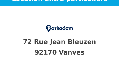 location garage 82 € CC /mois à proximité de Vanves (92170)