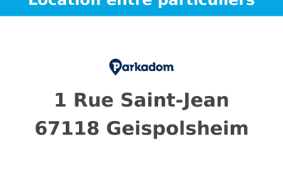 location garage 125 € CC /mois à proximité de Strasbourg (67)