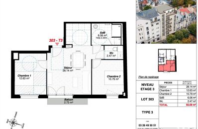 vente appartement 320 000 € à proximité de Bétheny (51450)