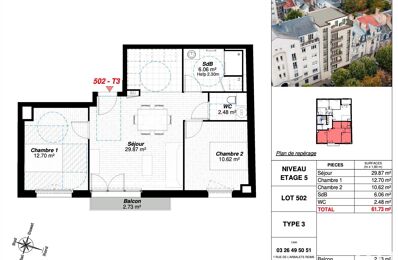 vente appartement 330 000 € à proximité de Saint-Brice-Courcelles (51370)