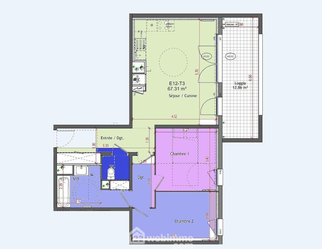 Appartement - 67m² - Martigues