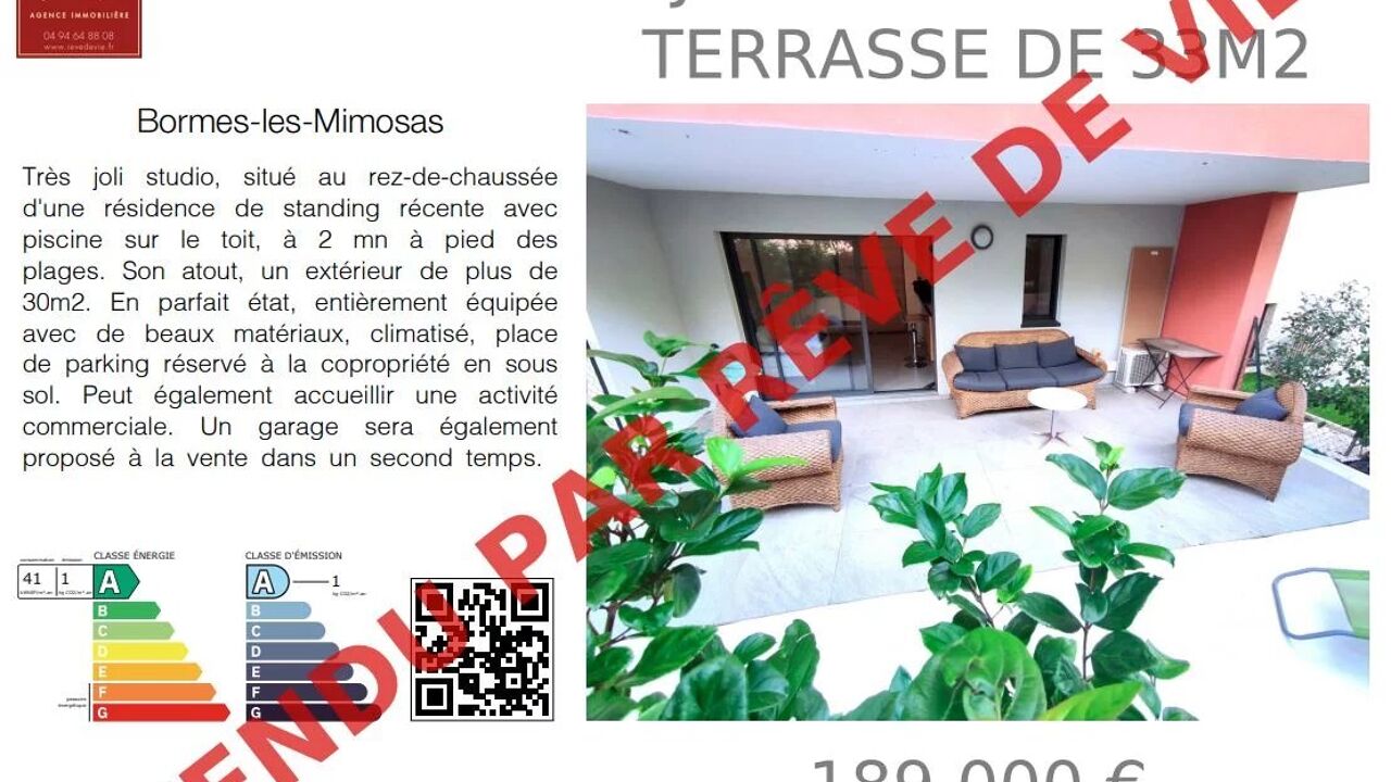 appartement 1 pièces 23 m2 à vendre à Bormes-les-Mimosas (83230)