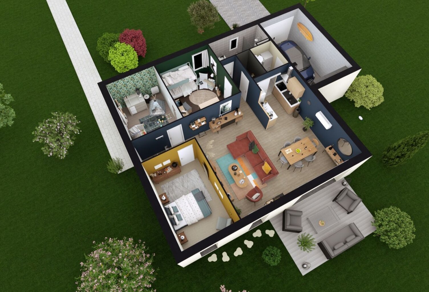 Projet de construction d'une maison 89.33 m² avec terrai... — photo 1