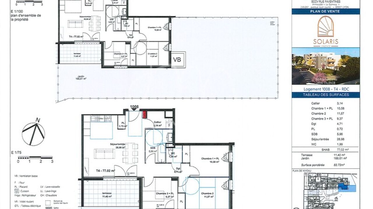 appartement 4 pièces 75 m2 à vendre à Valence (26000)