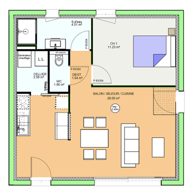 Maison 2 pièces 178621 €
