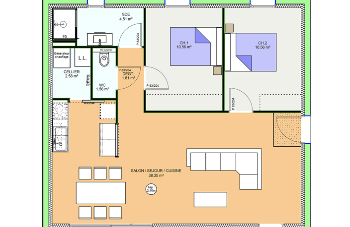 Projet de construction d'une maison 69.93 m² avec terrai... — photo 2