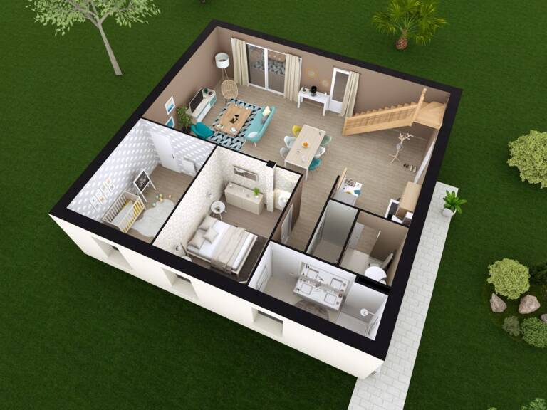 Projet de construction d'une maison 110.54 m² avec terra... — photo 1