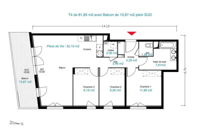 appartement 4 pièces 81 m2 à vendre à Tourcoing (59200)