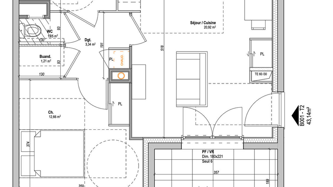 appartement 2 pièces 43 m2 à vendre à Saint-Étienne (42000)
