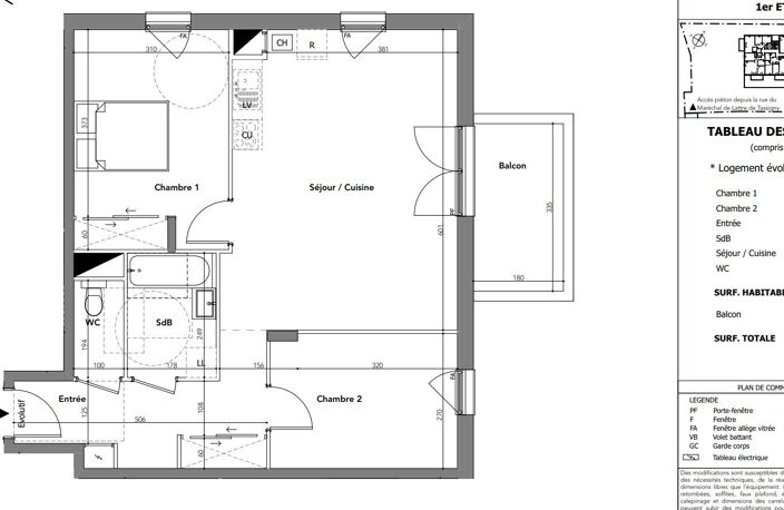 Appartement T3 de 65 m² — photo 3