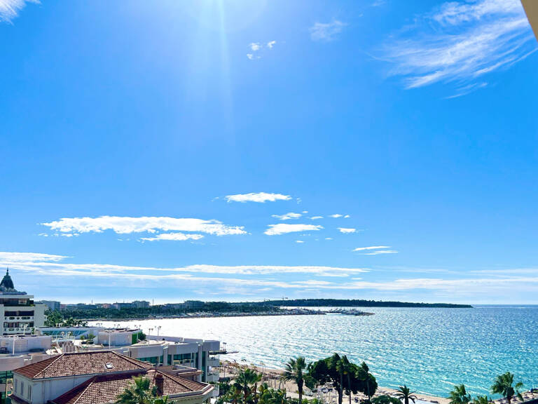 CANNES CENTRE CROISETTE PIED DANS L'EAU PENTHOUSE T3 VUE MER — photo 1