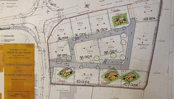 Terrain  à vendre Saint-Sauveur 38160