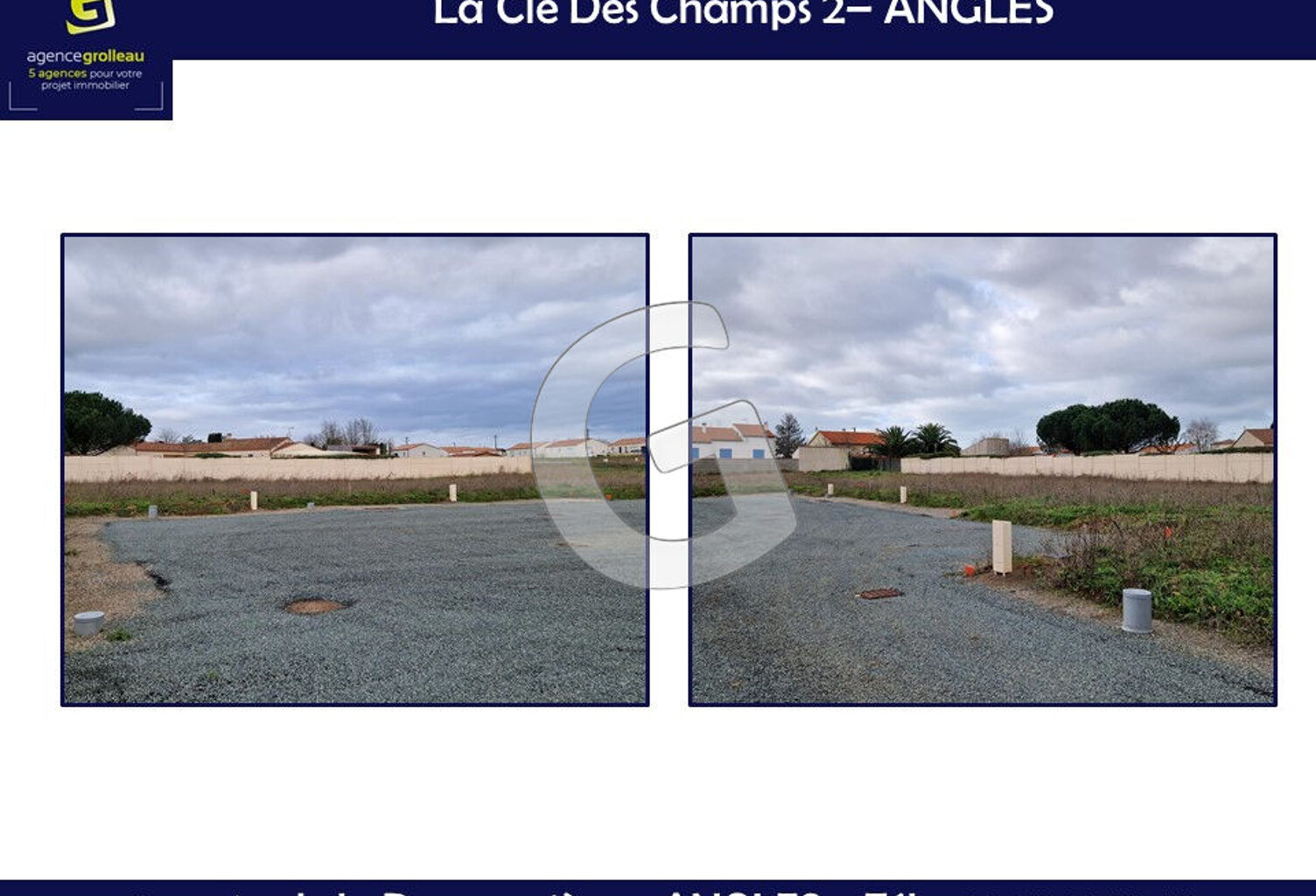 TERRAIN CONSTRUCTIBLE VIABILISE 517 M2 ANGLES — photo 1