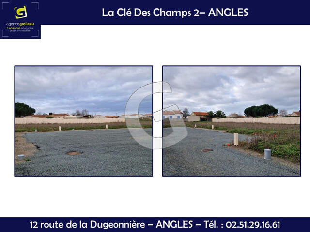 TERRAIN CONSTRUCTIBLE VIABILISE 517 M2 ANGLES — photo du bien