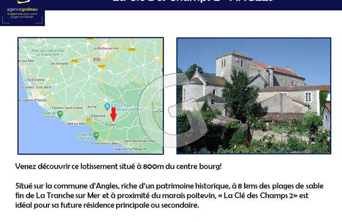 TERRAIN CONSTRUCTIBLE VIABILISE 517 M2 ANGLES — photo 2