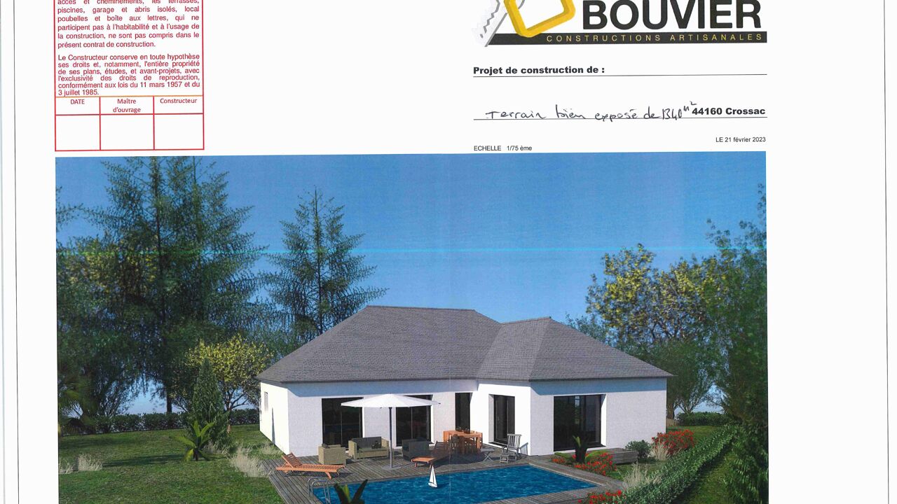 maison 114 m2 à construire à Crossac (44160)