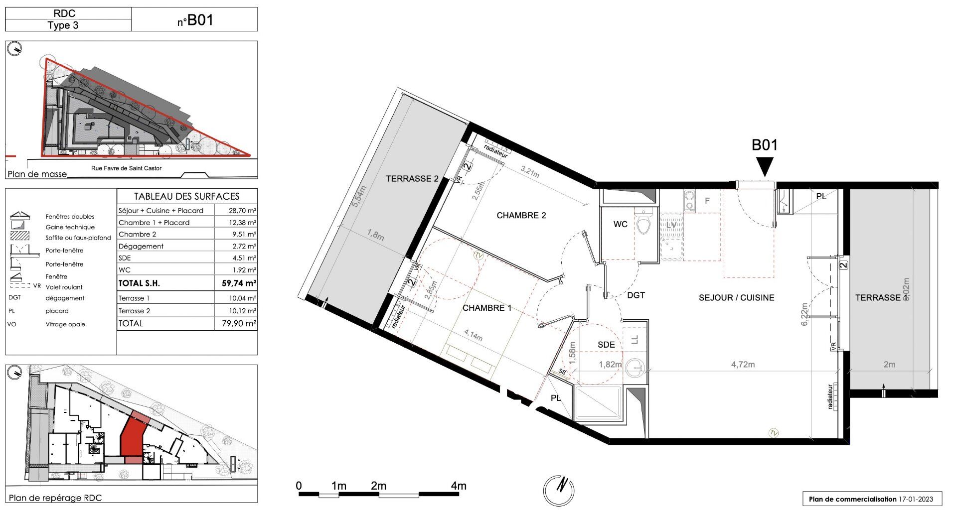 Appartement 3 pièces  à vendre Montpellier 34080