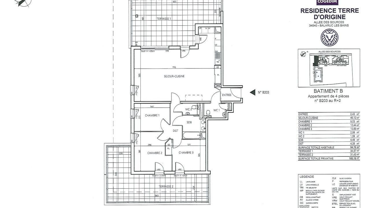 appartement 4 pièces 94 m2 à vendre à Balaruc-les-Bains (34540)