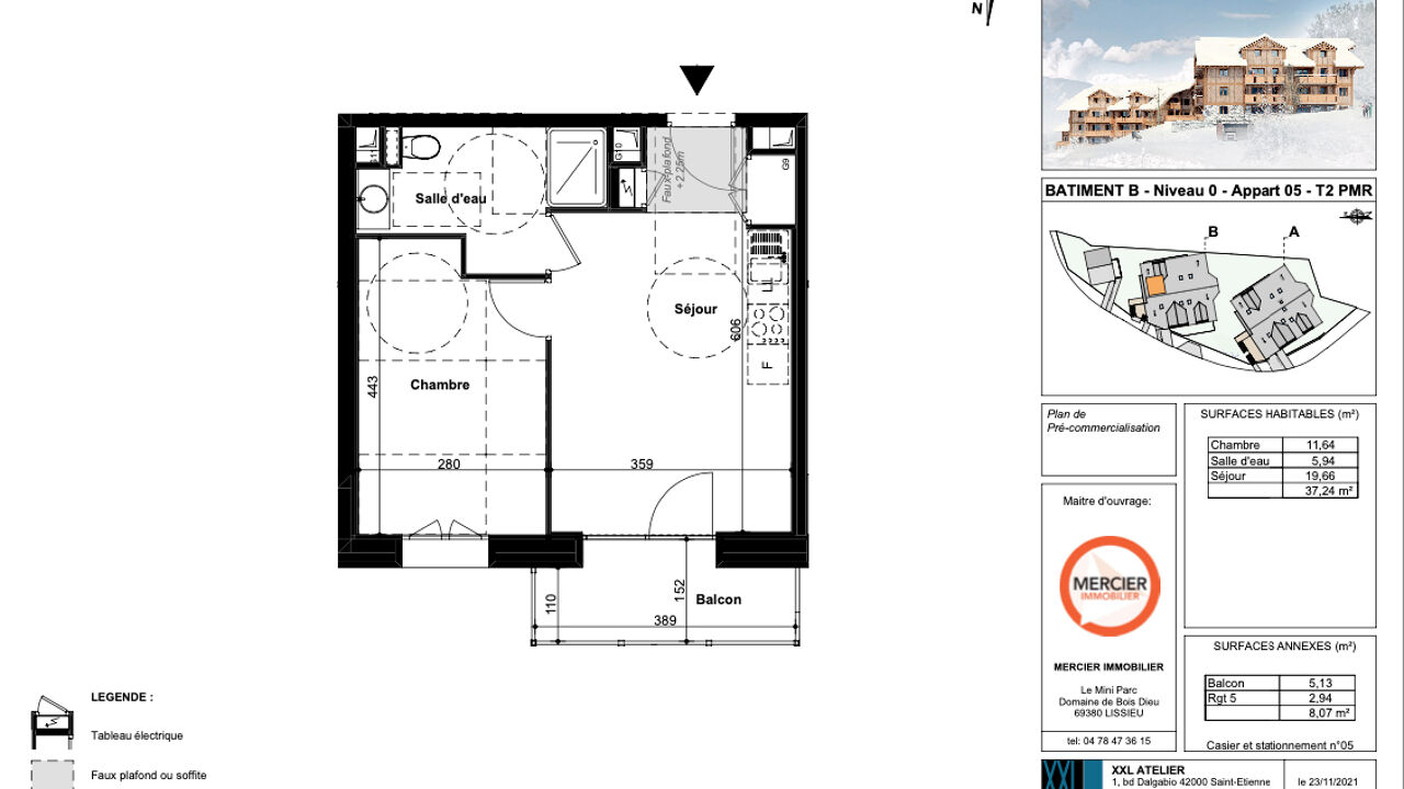 appartement 2 pièces 37 m2 à vendre à Les Avanchers-Valmorel (73260)