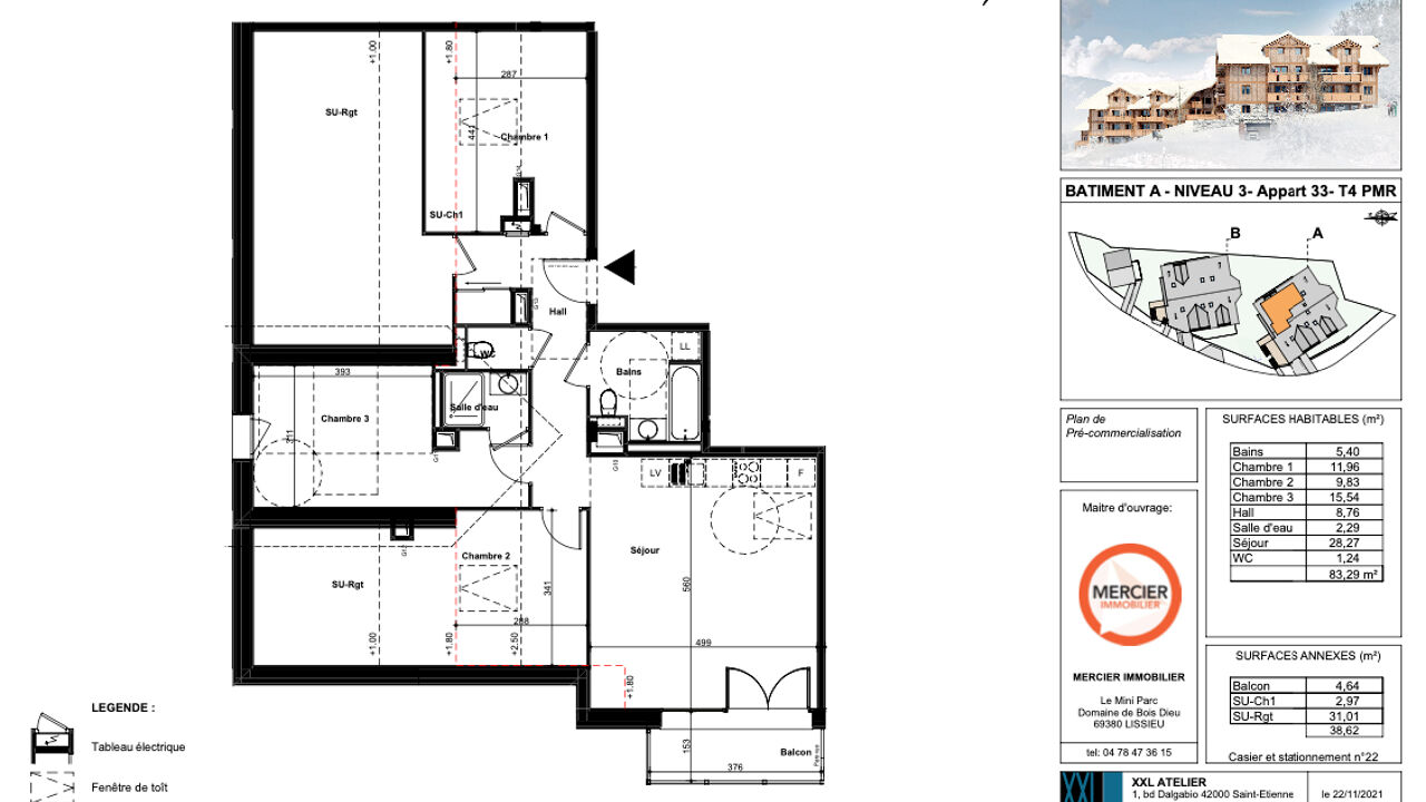 appartement 4 pièces 83 m2 à vendre à Les Avanchers-Valmorel (73260)