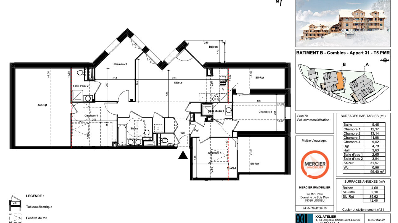 appartement 5 pièces 100 m2 à vendre à Les Avanchers-Valmorel (73260)