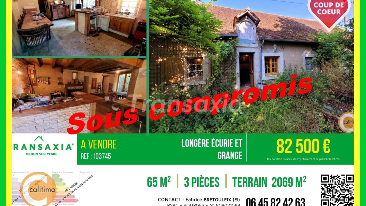 maison 3 pièces 90 m2 à vendre à Mehun-sur-Yèvre (18500)