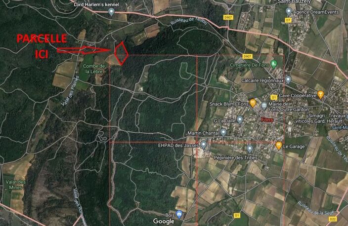 Fons (30) - Terrain agricole 5470 M² - 19 500 € FAI — photo 2