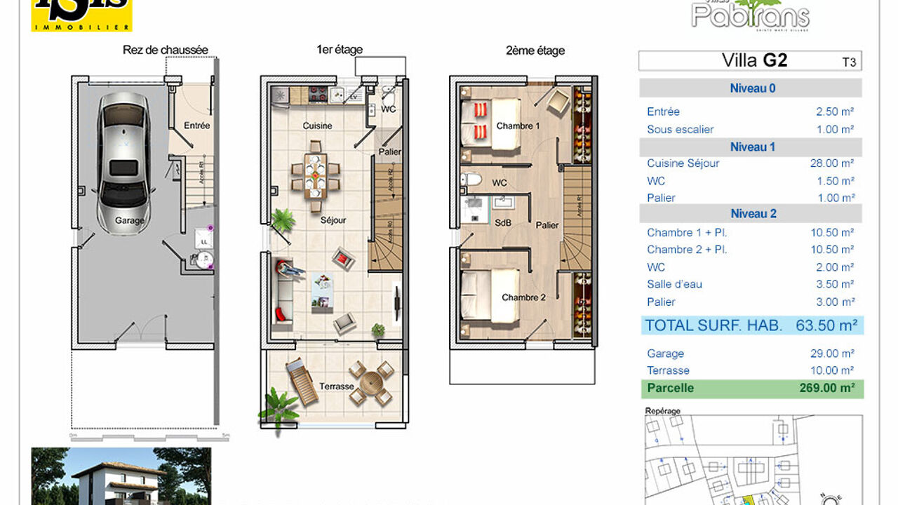 maison 3 pièces 63 m2 à vendre à Sainte-Marie-la-Mer (66470)