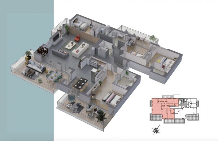 A vendre 5 pièces neuf - terrasse vue mer et boxes - Le Cannet M — photo 3