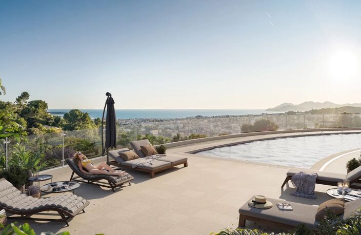Proche Cannes - 5 pièces neuf dernier étage vue mer terrasse et — photo 2